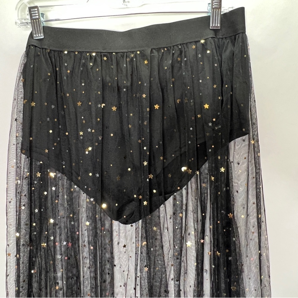 GOTH Stars Tule Maxi Skirt Costume Festival Women's XL - Picture 2 of 9